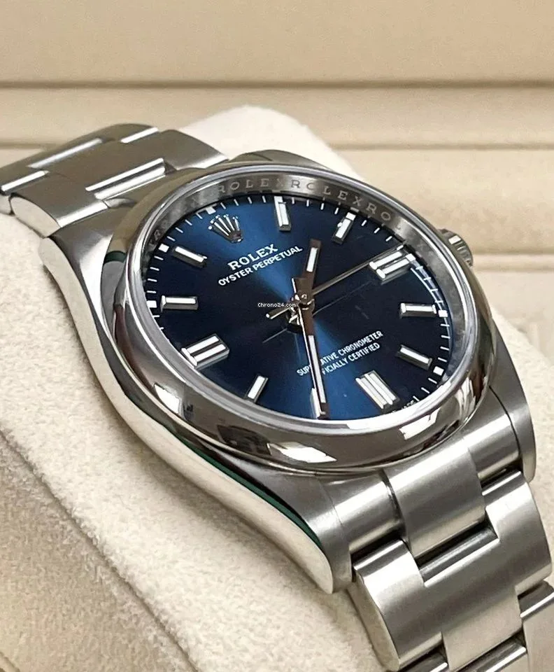 ROLEX OYSTER PERPETUAL BLEU HOMMES