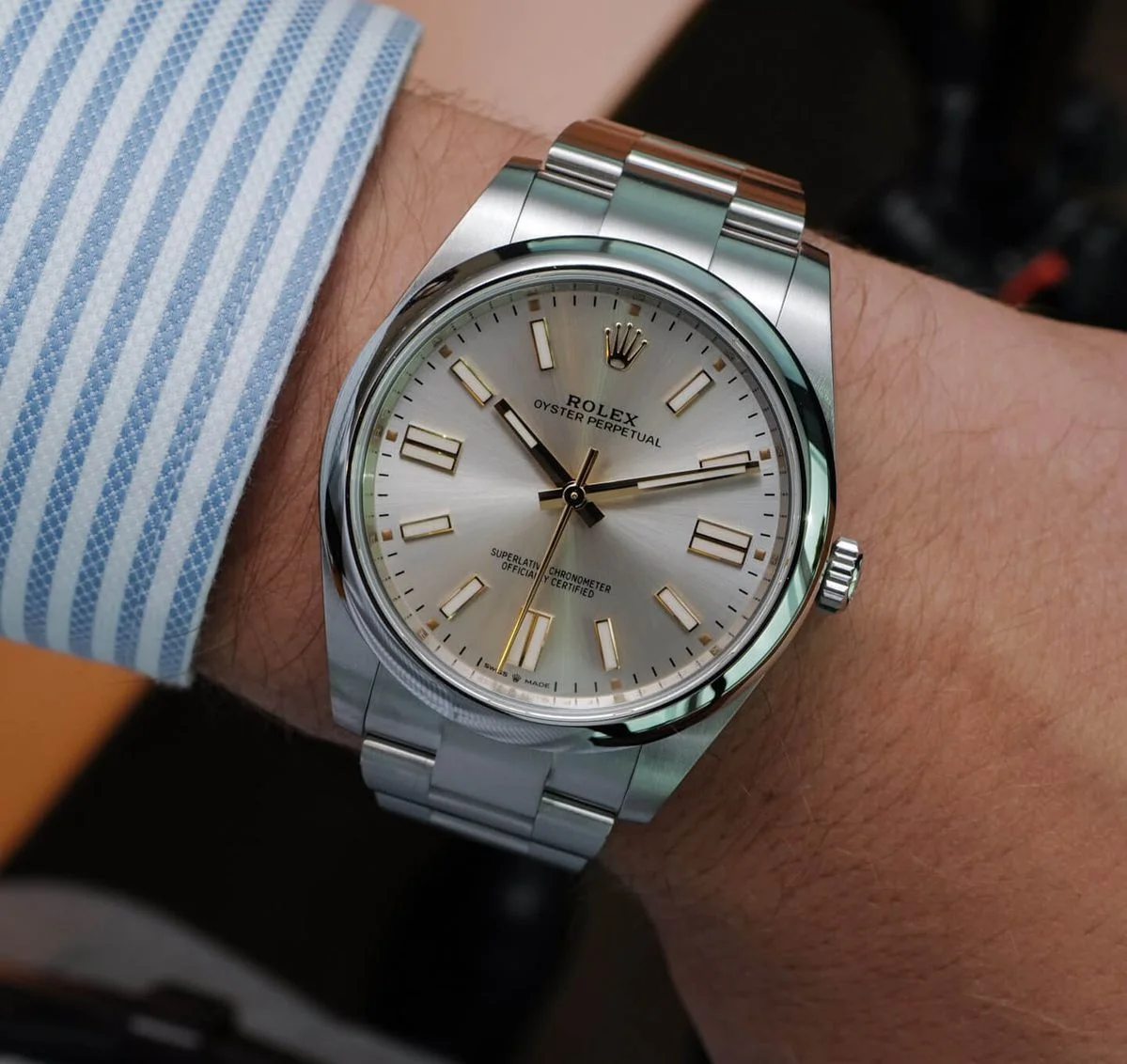 ROLEX OYSTER PERPETUAL GRIS HOMMES