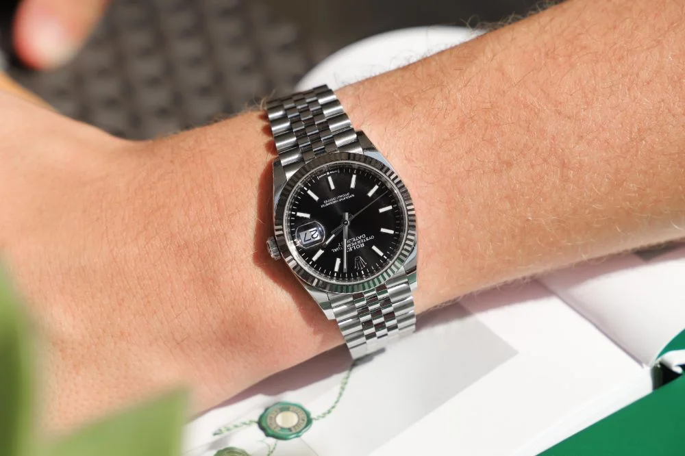 ROLEX DATEJUST NOIR HOMMES