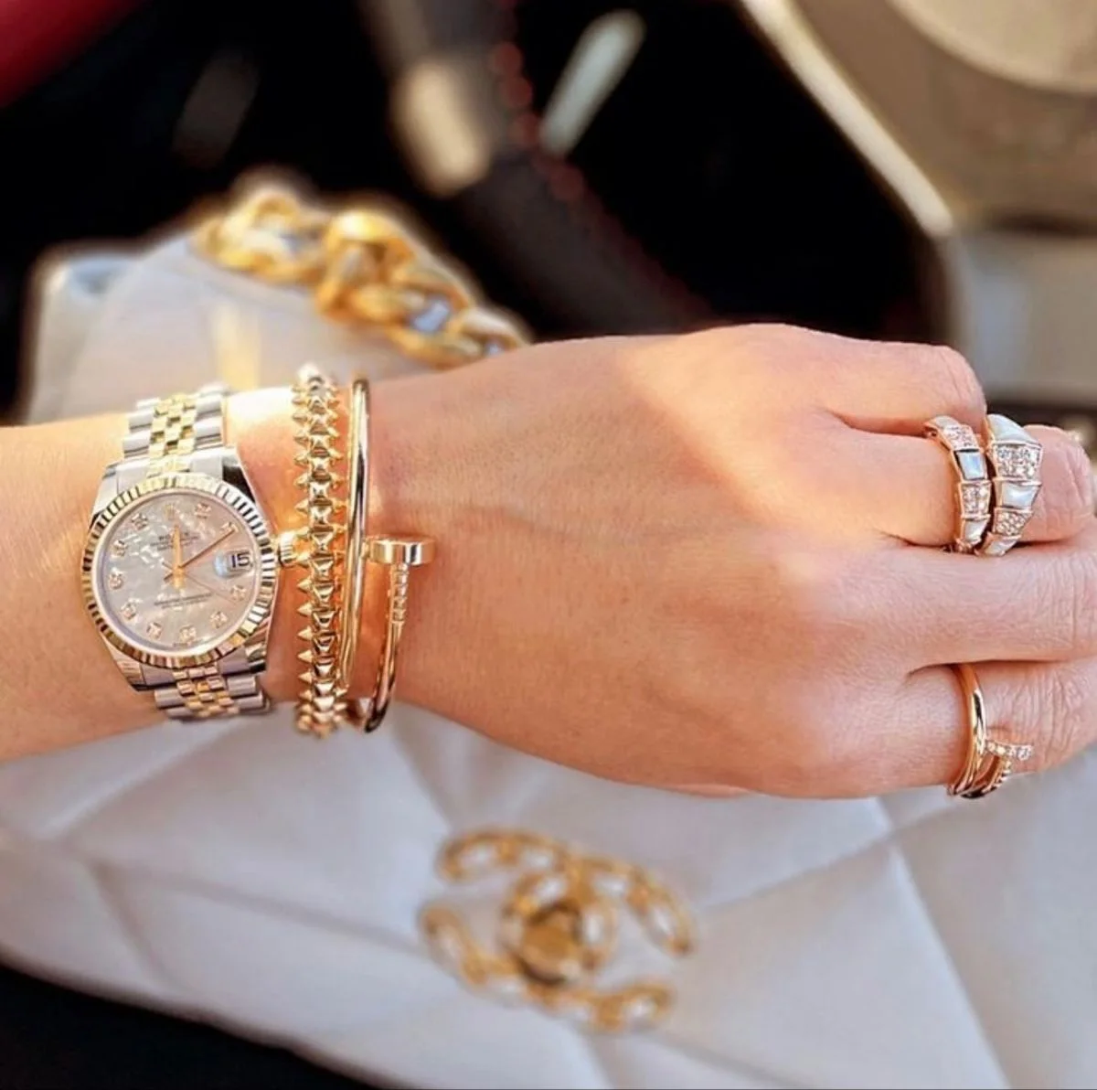 ROLEX DATEJUSTE GRIS/OR FEMMES