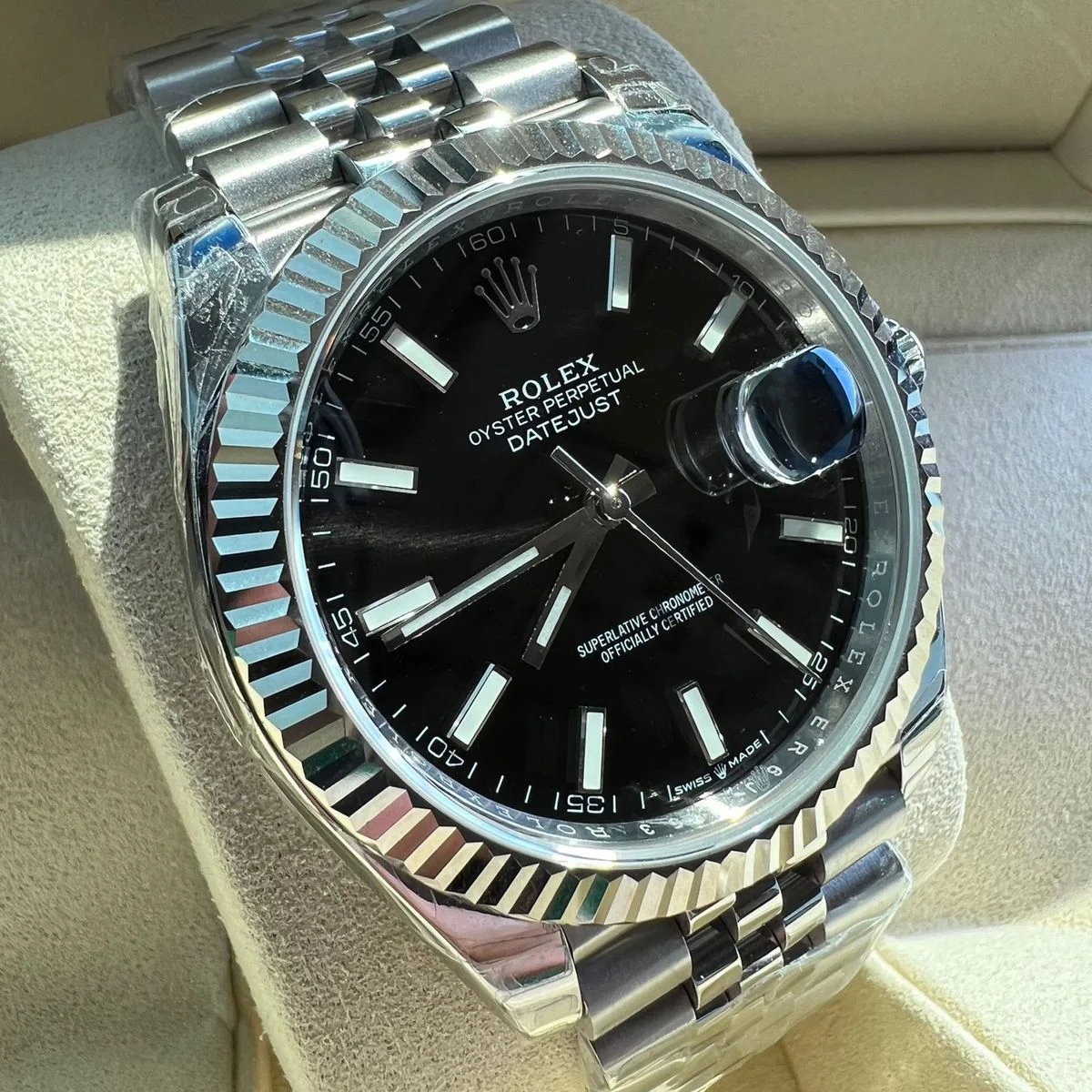 ROLEX DATEJUST NOIR HOMMES