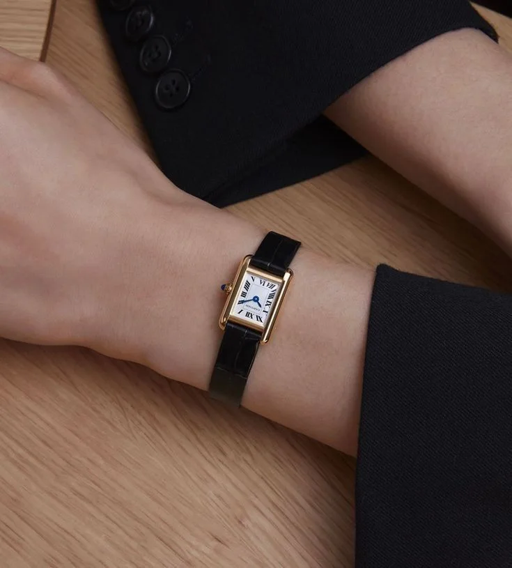 TANK LUIS CARTIER OR/NOIR FEMMES