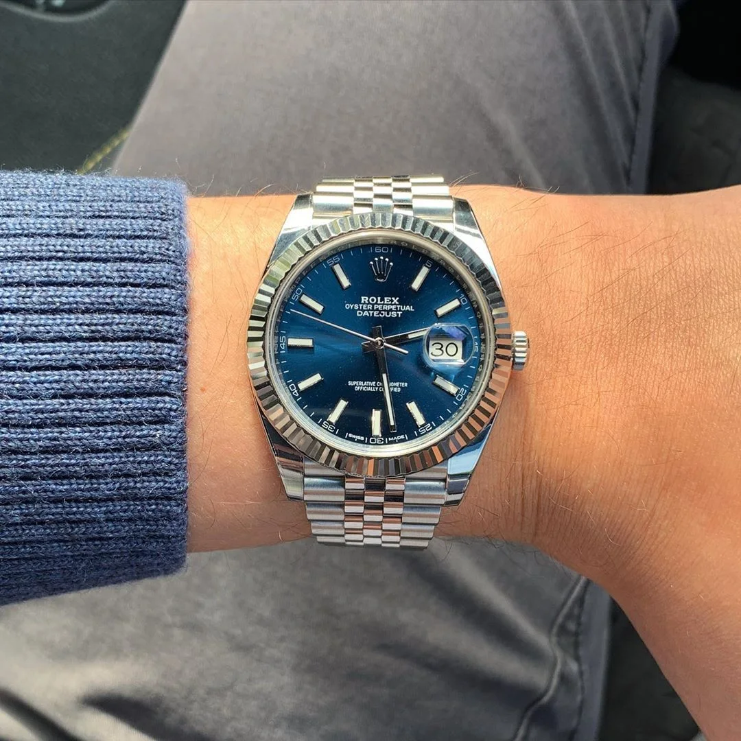 ROLEX DATEJUST BLEU HOMMES