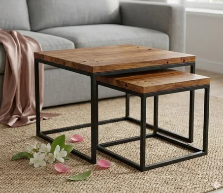 طقم الطاولات الكريمي الفاخر