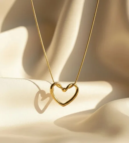 Collier Femme Pendentif Coeur Filigrane