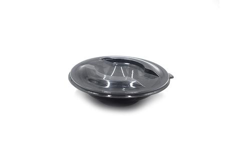 100 Bol Plastique Noir 500cc avec couvercle