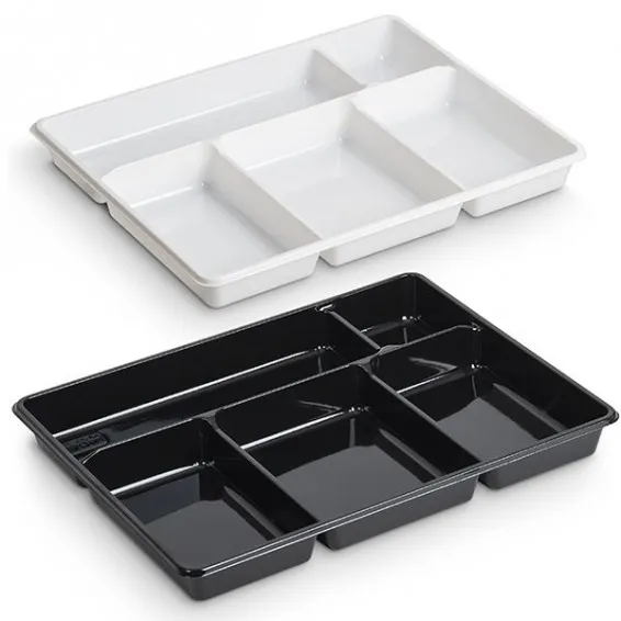 100 Plateaux Repas 5 compartiments avec couvercle 33x24x5