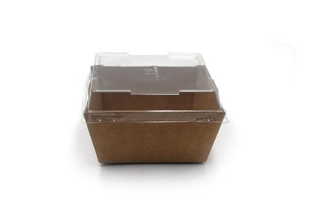 Barquette Carrée en Kraft avec couvercle 12x12x6