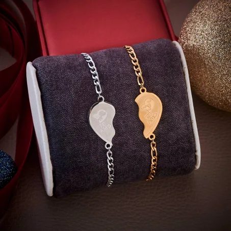 2 bracelets en acier inoxydable