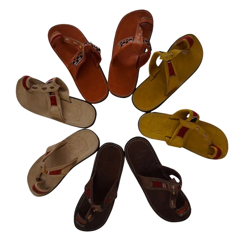 Handmade genuine leather sandals for men and women صنادل من جلد طبيعي رجالية ونسائية مصنوع يدوية