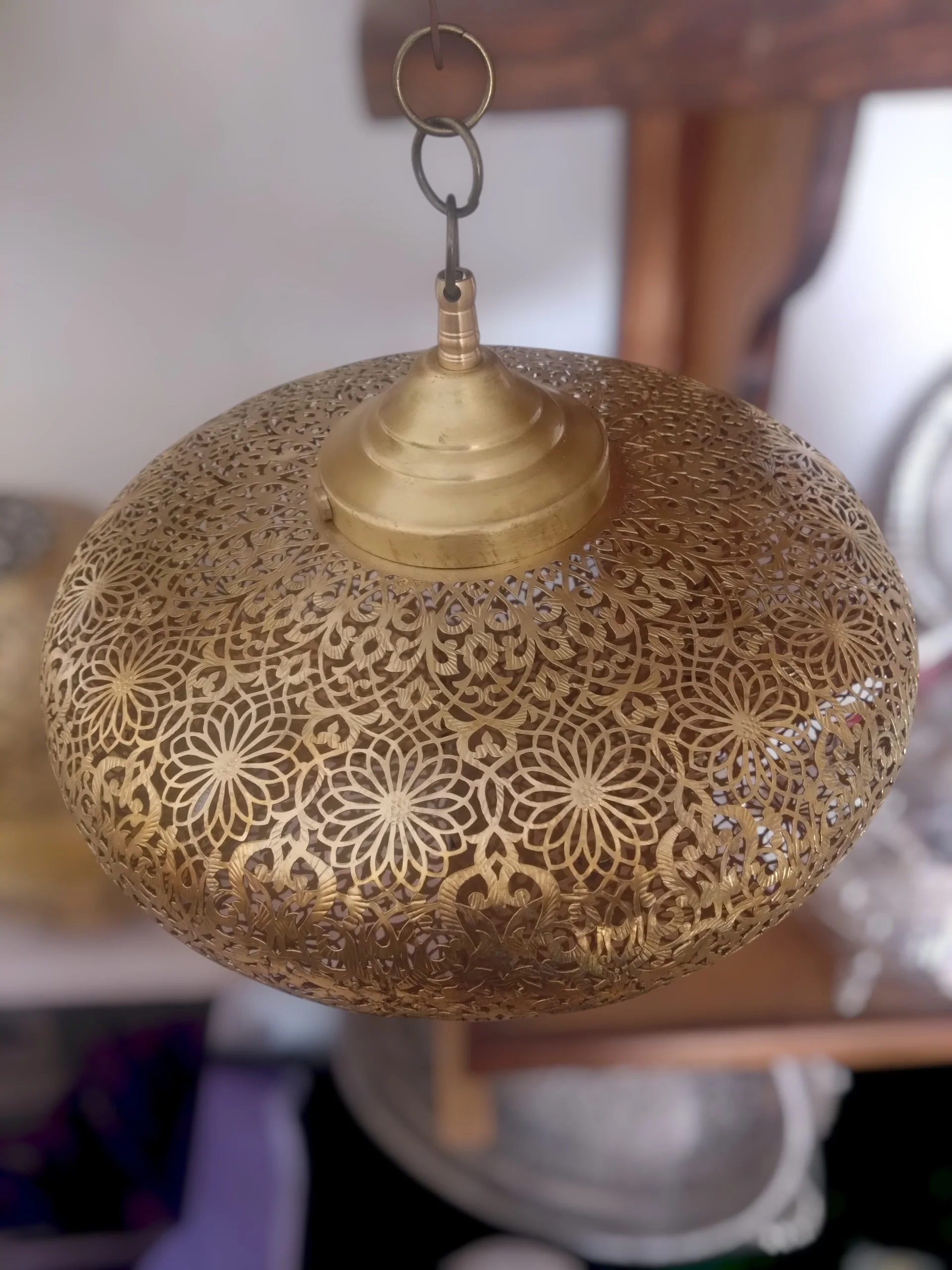Handmade Moroccan Brass Ceiling Lamp*   Bring the magic of Morocco into your home with this authentic brass pendant light مصباح سقف نحاس مغربي صناعة يدوية