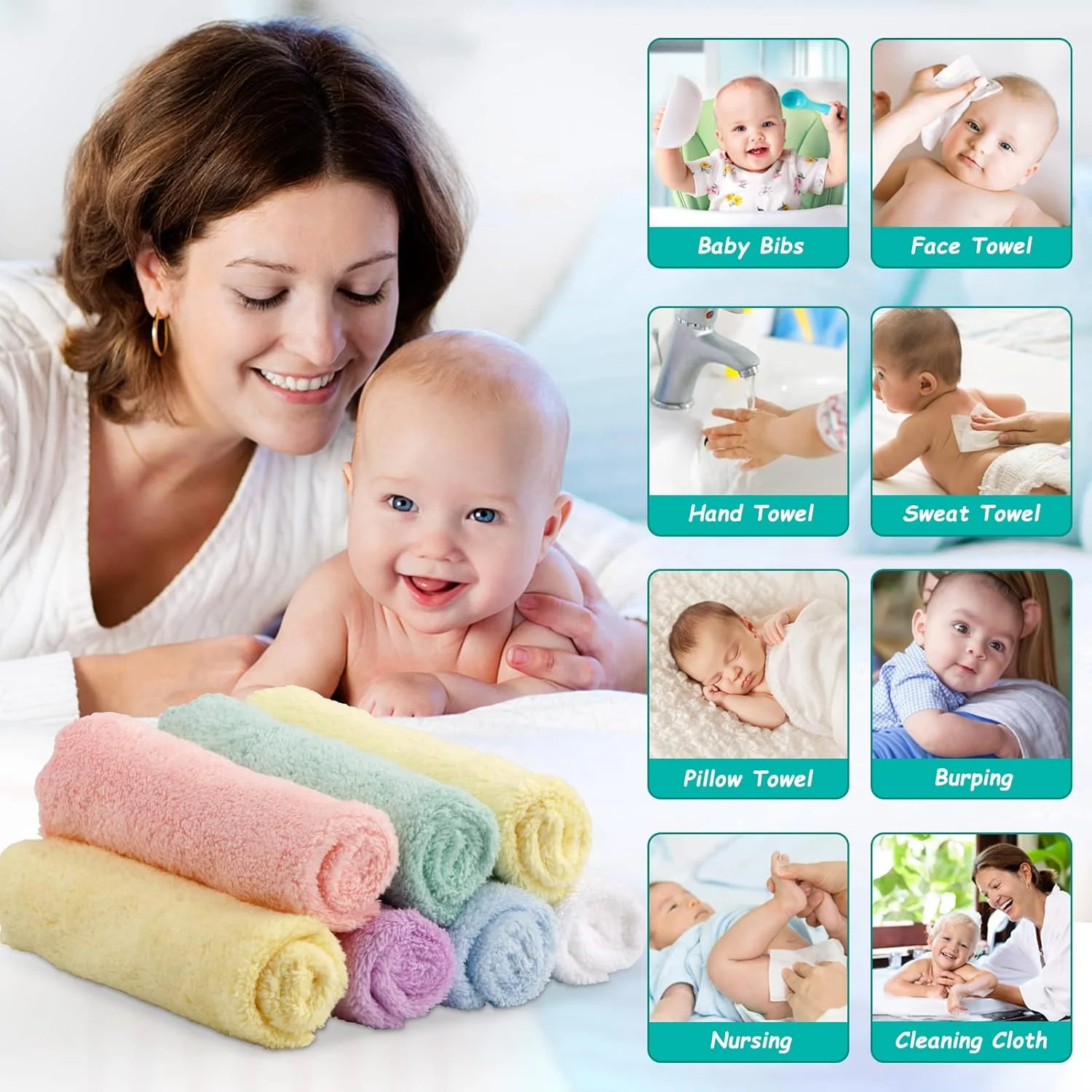 HOMEXCEL Baby Washcloths (24 Pack)