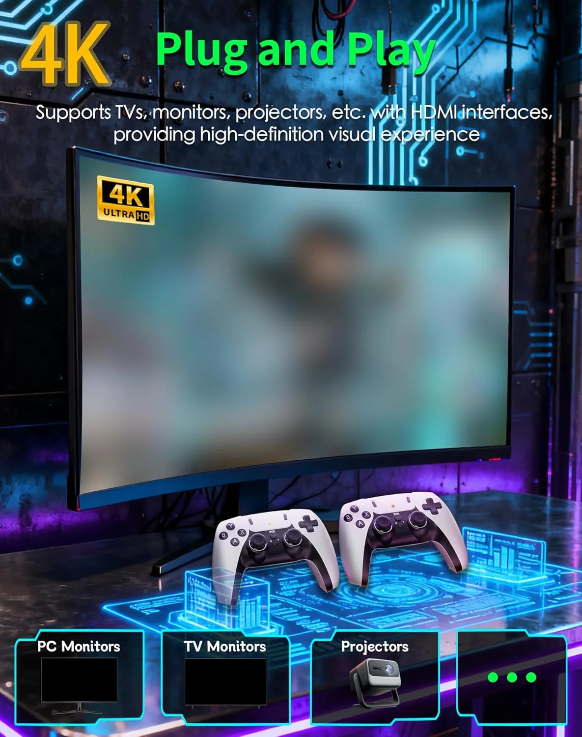 Retro Gaming Console Stick (40,000+ Games, 4K)