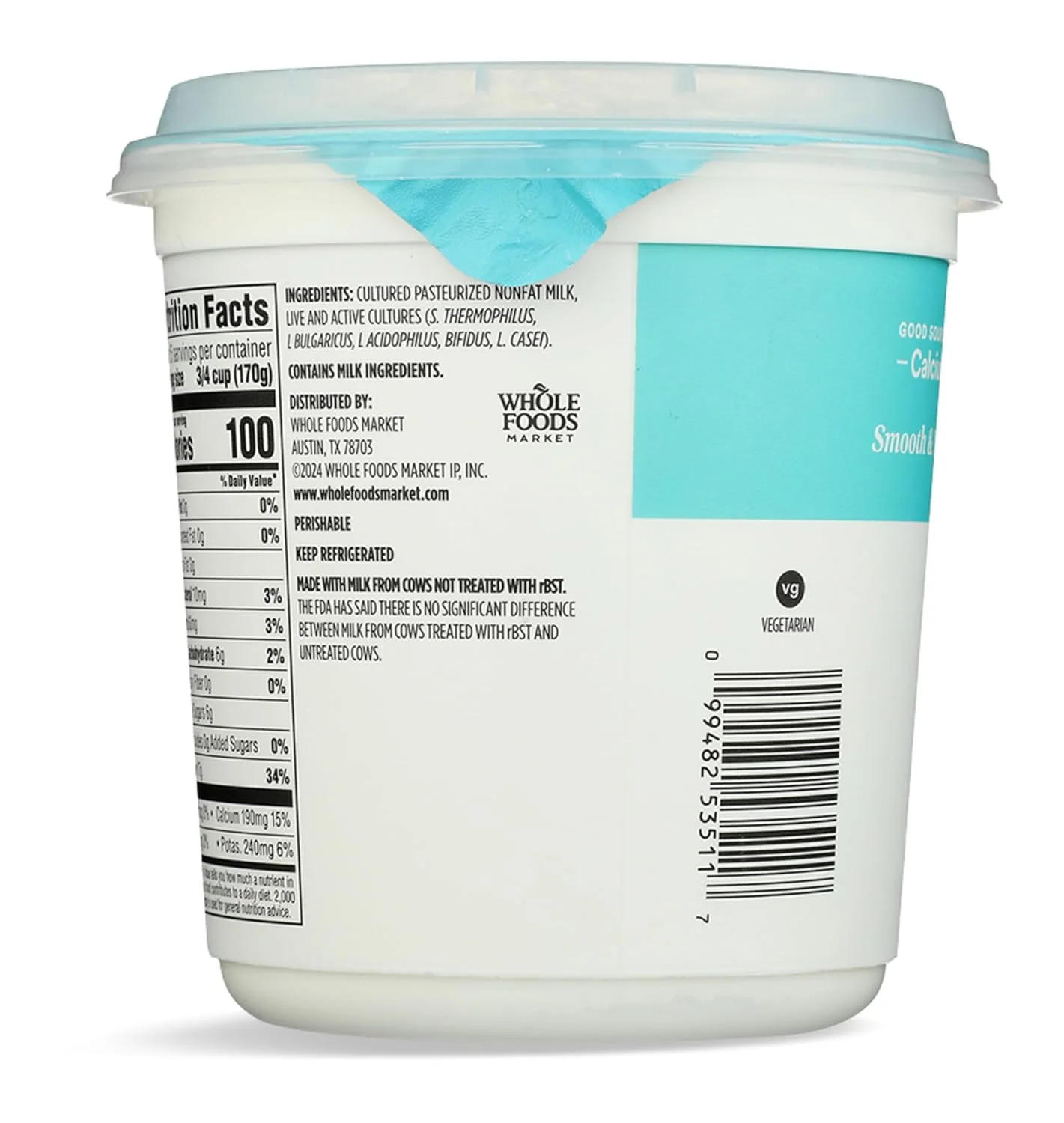 365 Greek Yogurt Plain Nonfat (32 oz)