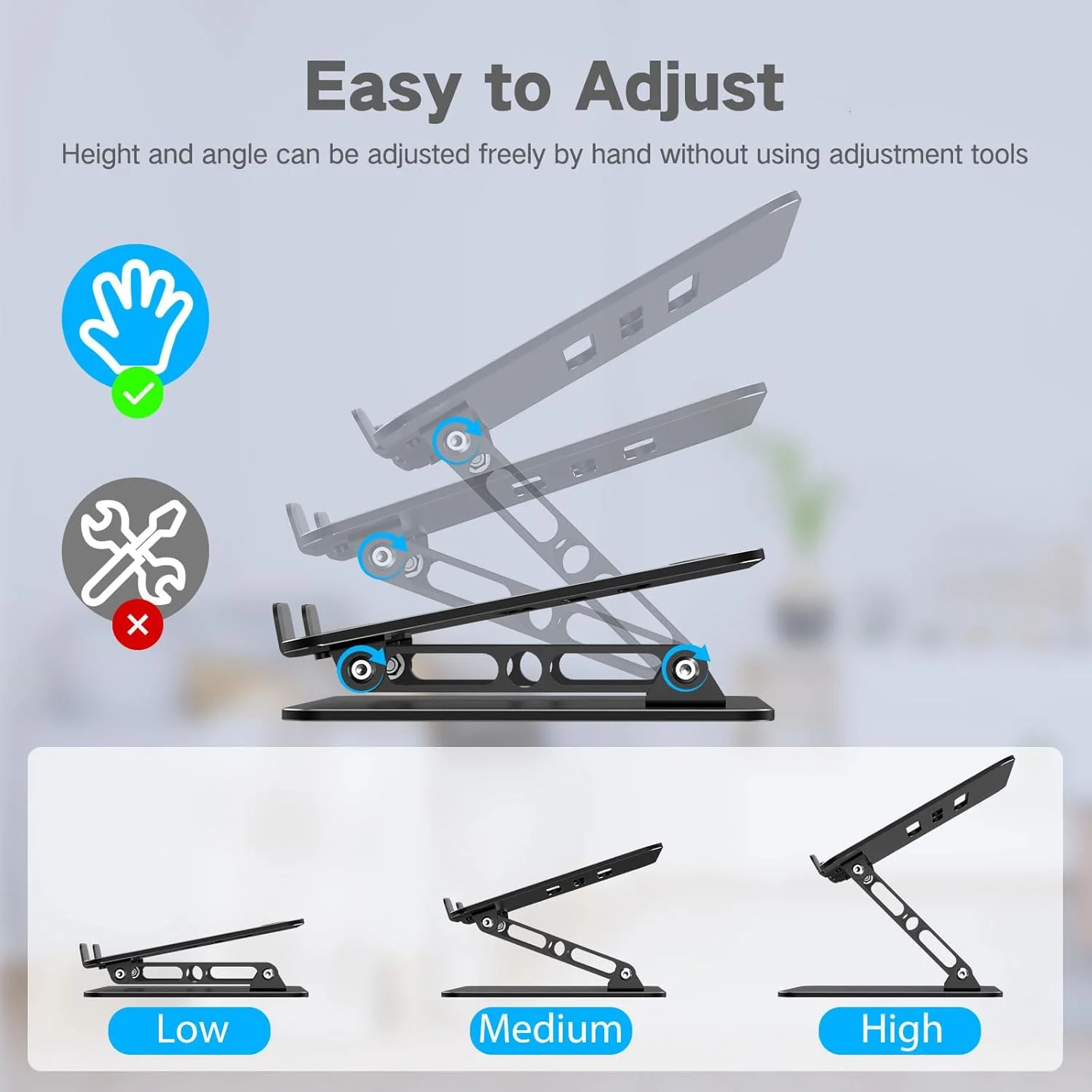 Adjustable Laptop Stand (Foldable Metal