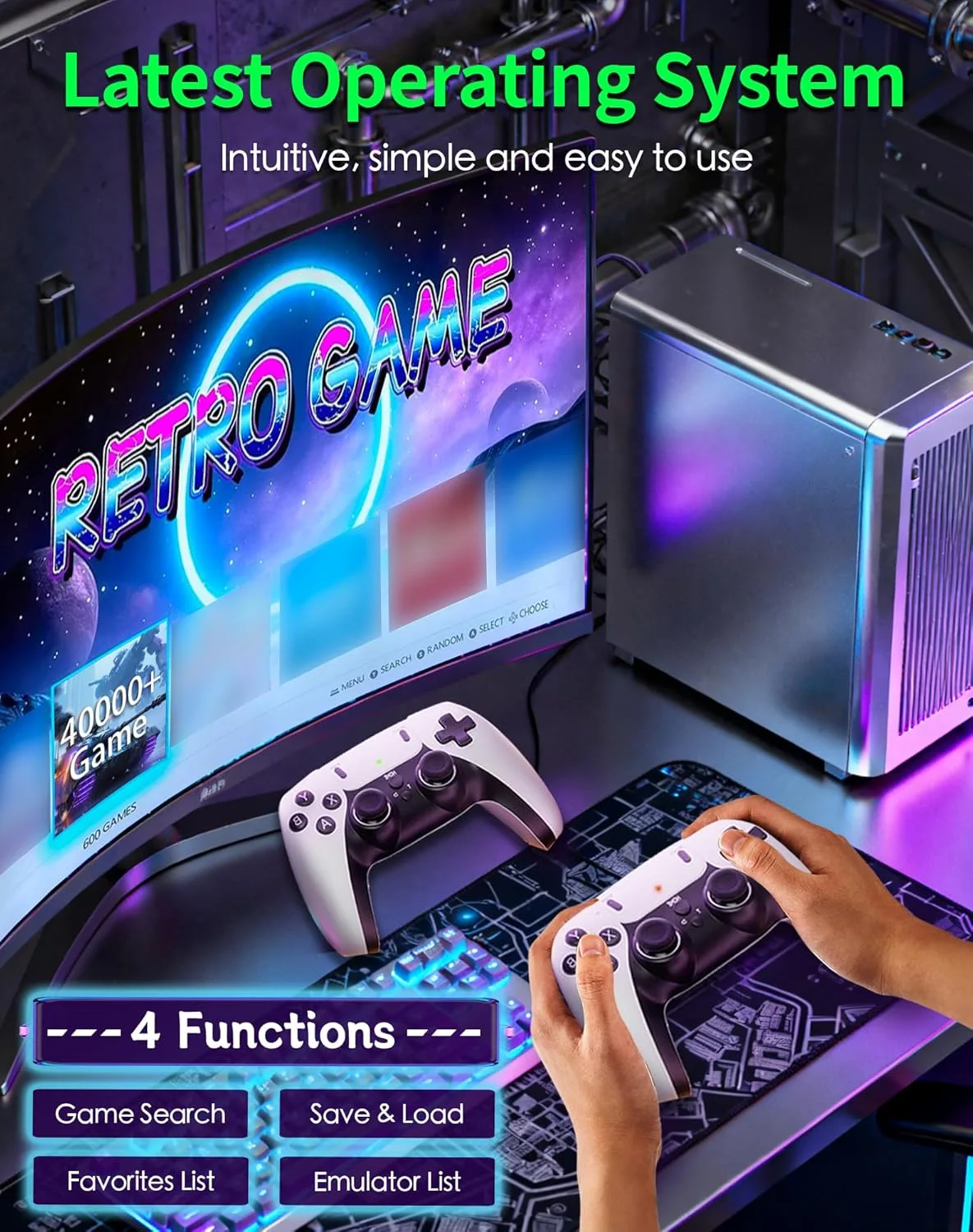 Retro Gaming Console Stick (40,000+ Games, 4K)