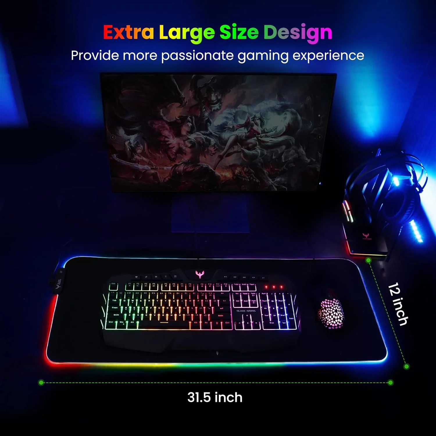 BladeHawks RGB Gaming Mouse Pad (XL)