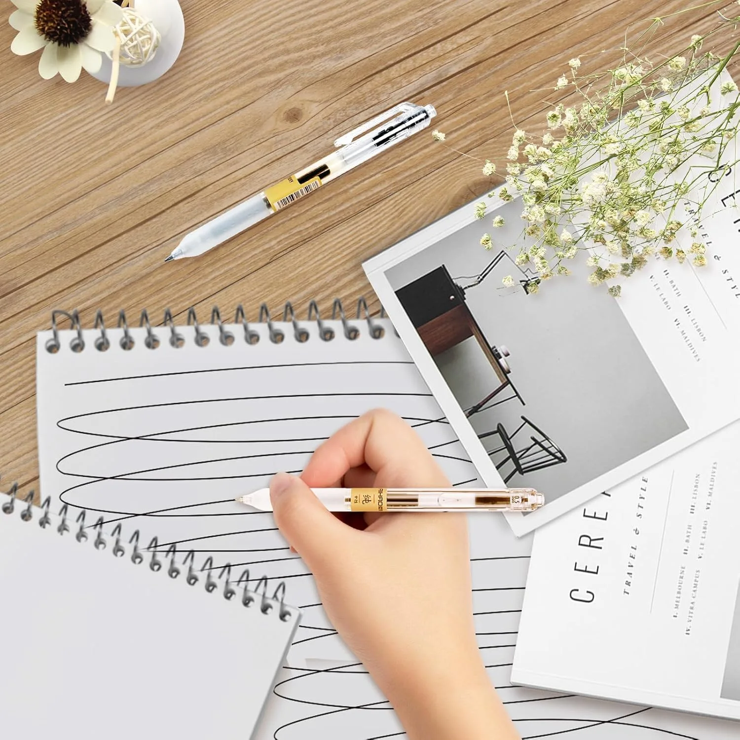 Gel Pens Set (12 PCS, 0.5mm Black)