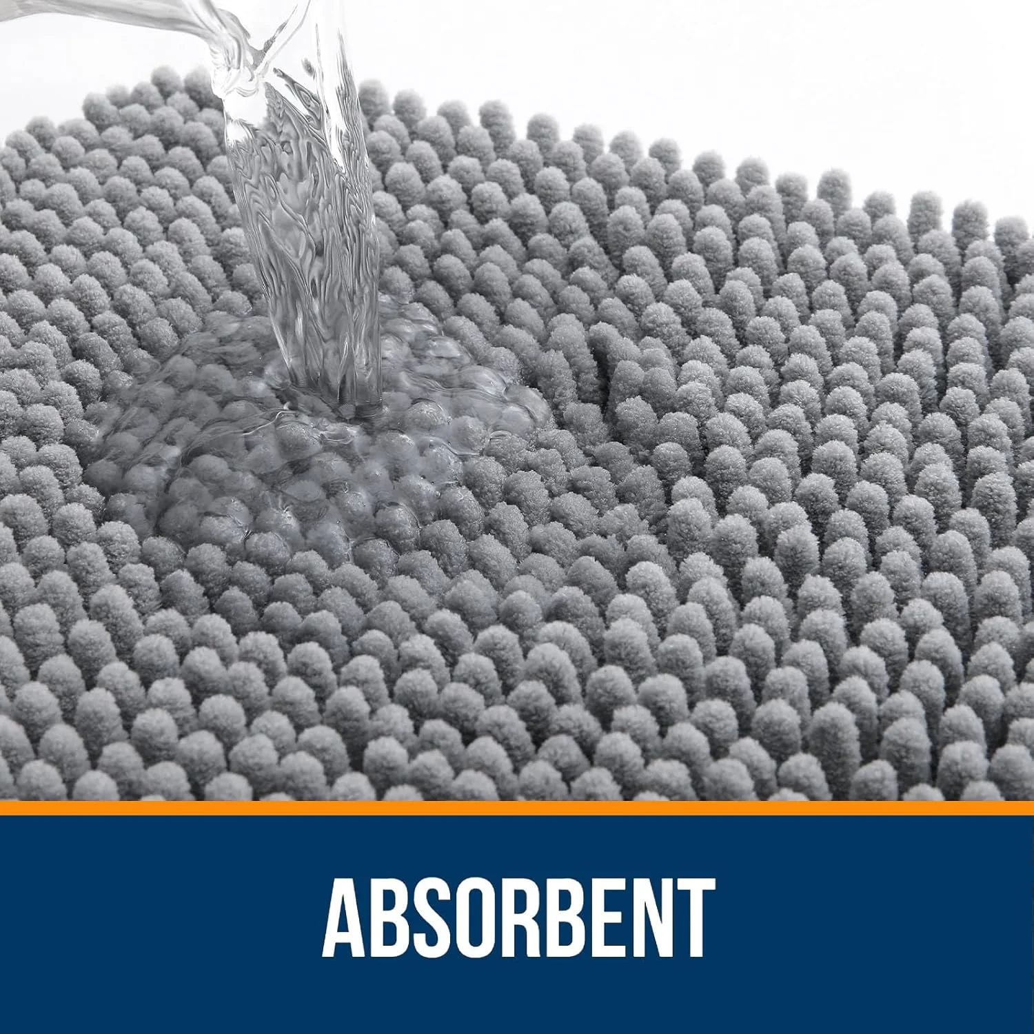 OLANLY Bathroom Rugs 30x20 (Chenille, Grey)