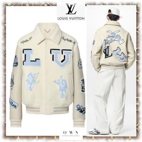 louis vuitton Multi-Patches Mixed Leather Varsity Blouson