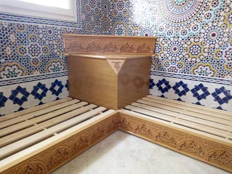 صالون مغربي منقوش بلدي فرش وغطا