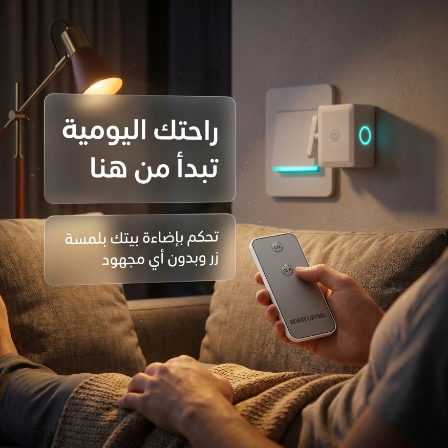 مفتاح الإضاءة اللاسلكي الذكي مع جهاز تحكم عن بعد