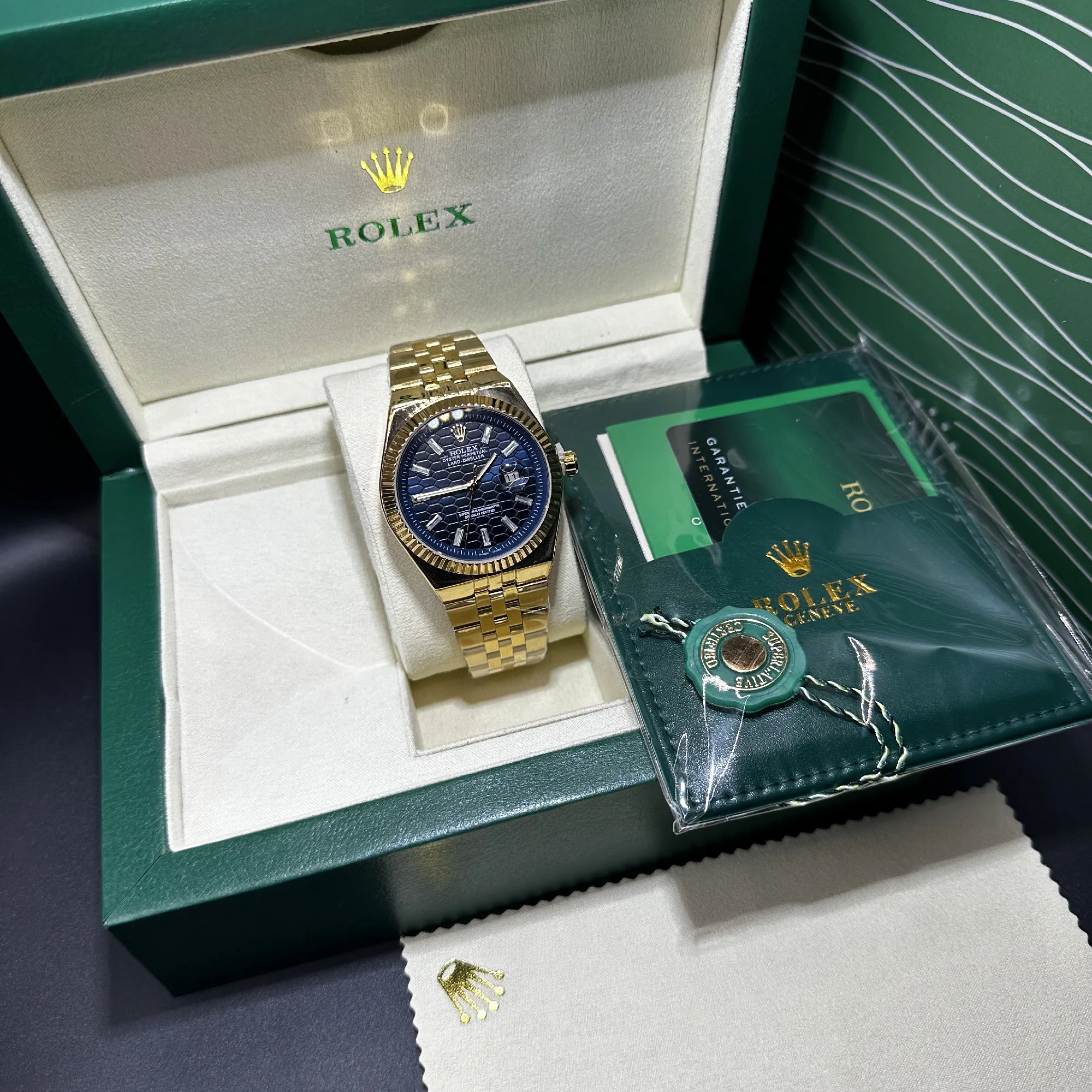 Rolex Datejust Full Gold Cadran Bleu