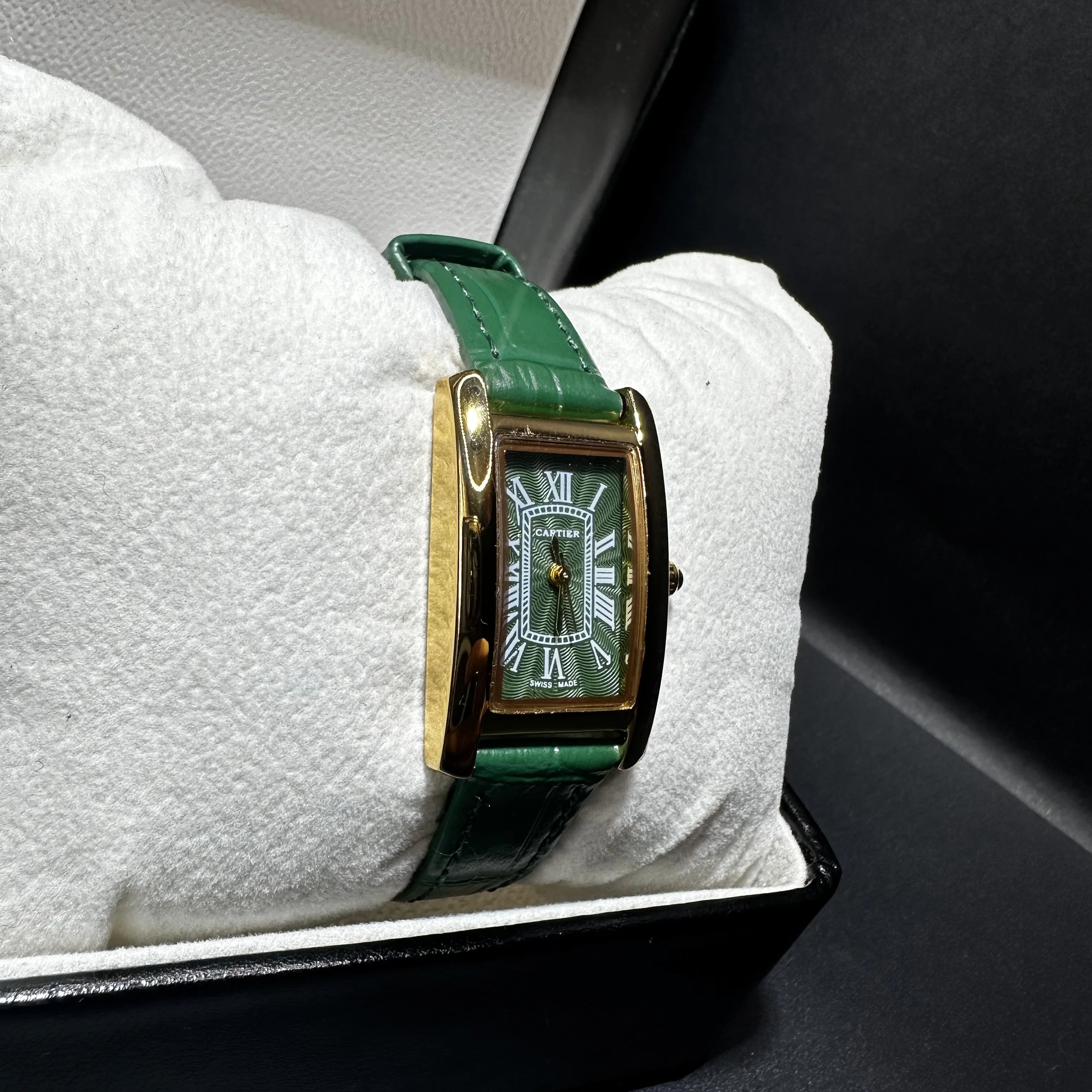 Cartier Tank Cuir Vert