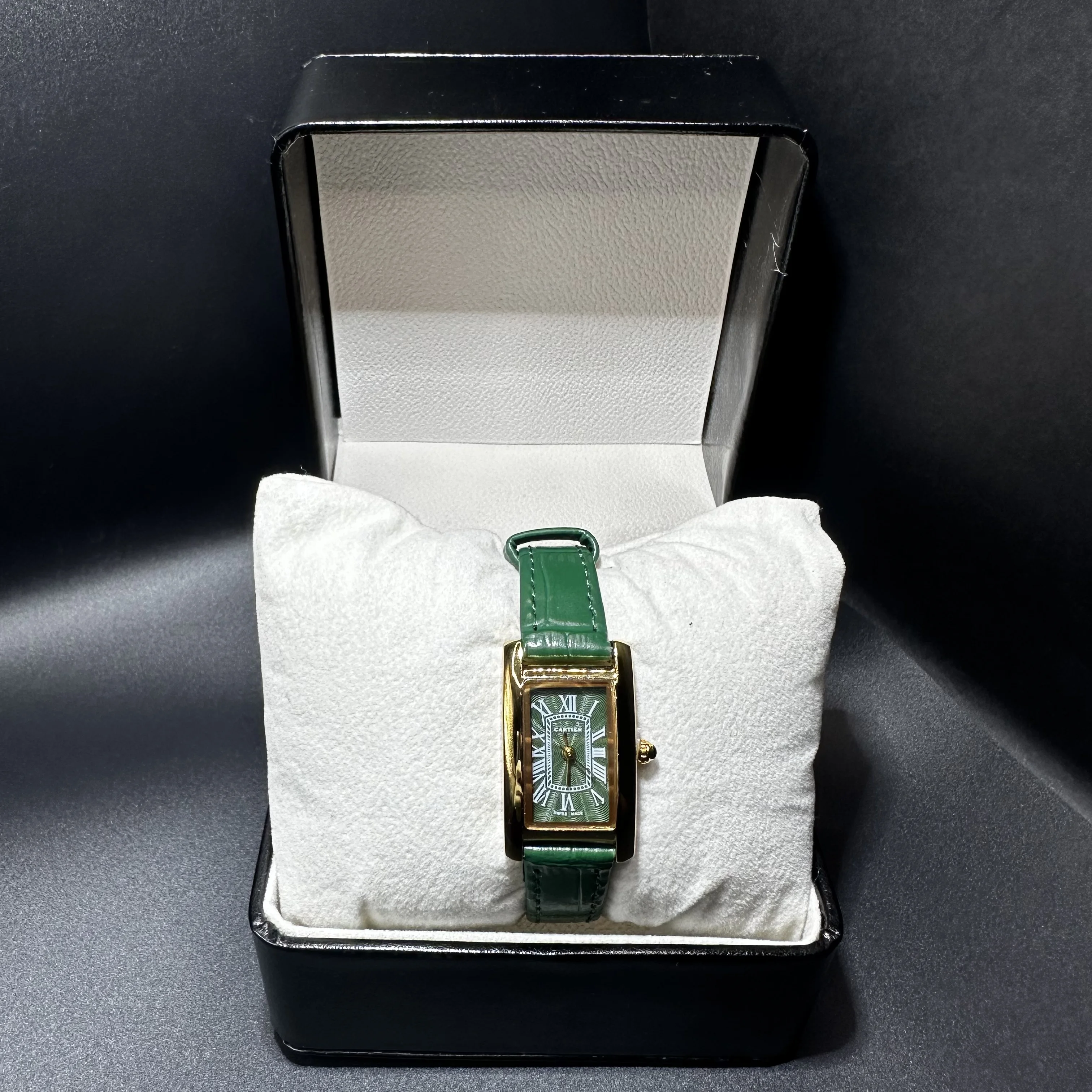 Cartier Tank Cuir Vert
