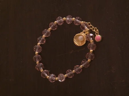 Shell bracelet, blush pink