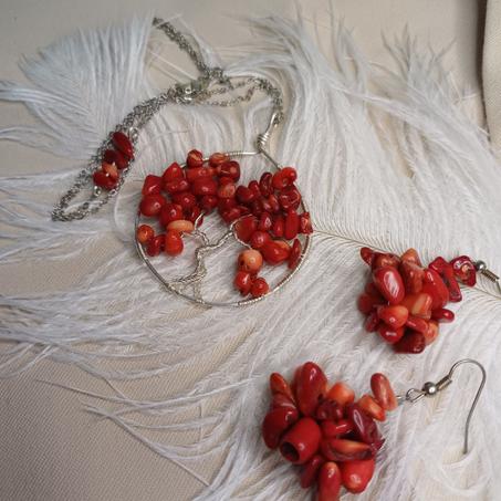 Ensemble Arbre de Vie en Pierres Rouges