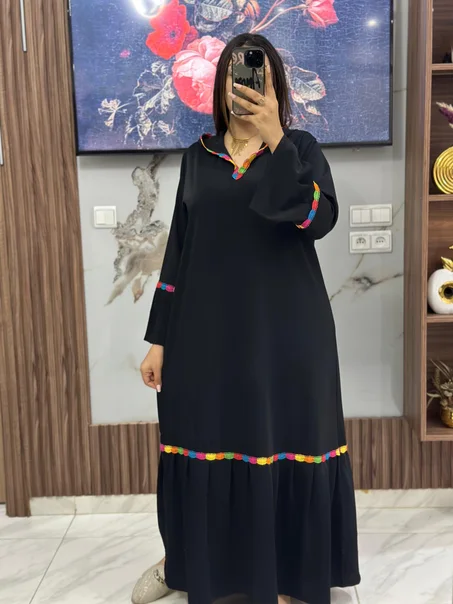 ✨ جلابة بالفرار والدونتيل – لمسة أنوثة وأناقة راقية ✨