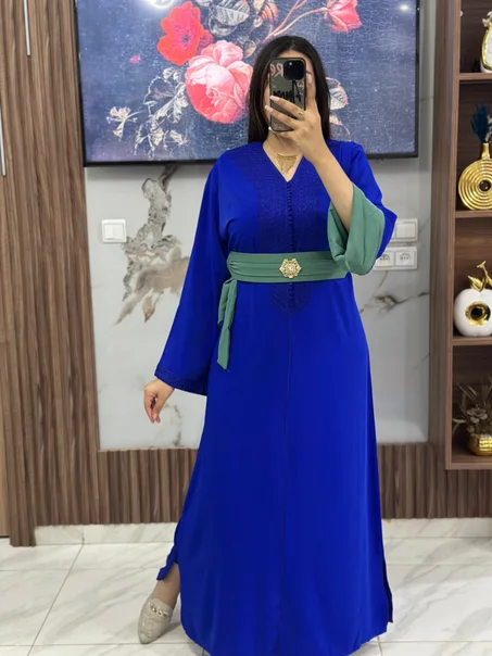 ✨ قفطان كرناج بالطرز والعقاد – فخامة بتفاصيل راقية ✨