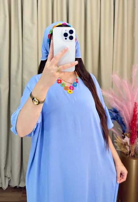 🌼 كندورة أنيقة ولمسة صيفية راقية كريب روزا😍