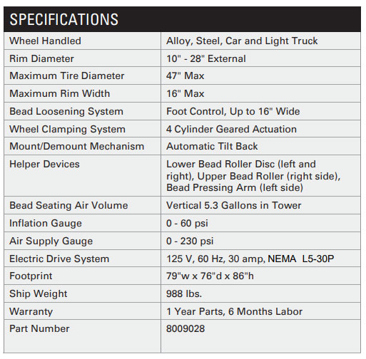 Powered Roller on Coats 9028E Tire Changer