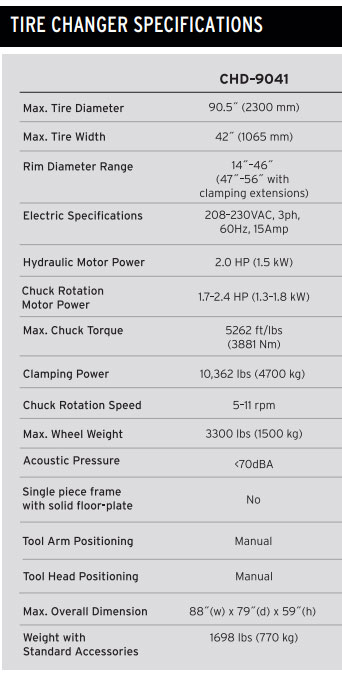 Coats CHD-9041 Heavy Duty Tire Changer