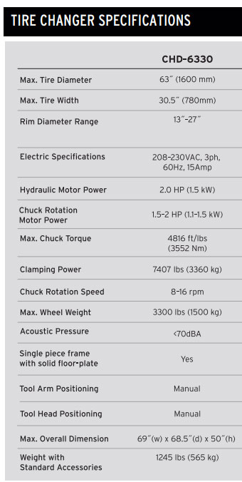 Coats CHD-6330 Heavy Duty Tire Changer