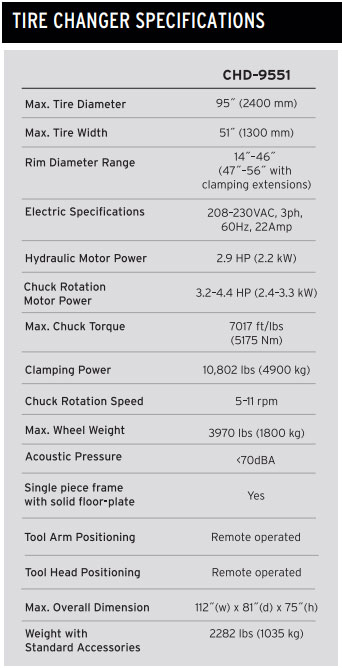 Coats CHD-9551 Heavy Duty Tire Changer front view