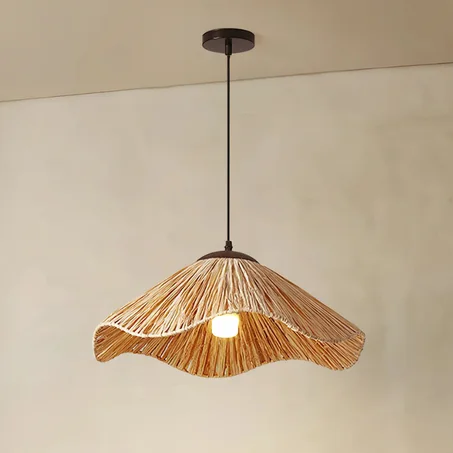 Lampe à suspension en tissage de paille