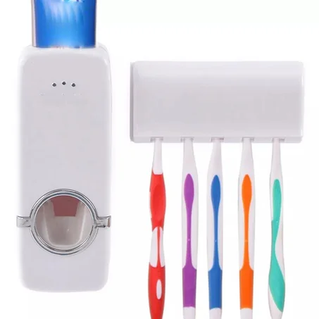 حامل 5 فرش أسنان + حامل معجون الأسنان