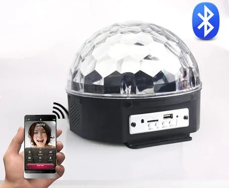 Abajora Coloré Tournant Cristal Magic Ball