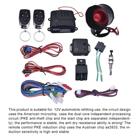 Système d'alarme de voiture système de verrouillage de porte Central à distance à 1 voie système sans clé avec 2 systèmes de sécurité de Protection anti-effraction à télécommande
