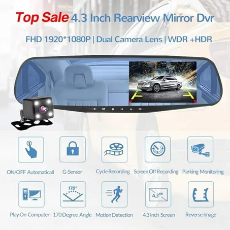 RETROVISEUR DVR  caméra  l مرآة DVR 🎥 Full HD 