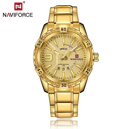 NAVIFORCE 2020 nouvelle marque de luxe hommes montres hommes pleine horloge en acier étanche Quartz or montre homme mode sport montre-bracelet