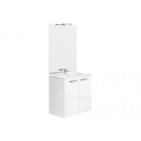 MEUBLE SALLE DE BAIN EN BLANC AVEC VASQUE ET MIROIR  60 CM   ROCA