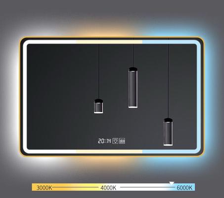 MIROIR LED 60X80 SQUARE COULEUR NOIR GOLD BLANC