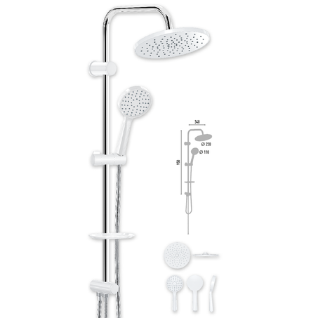 COLONNE DE DOUCHE CHROME/BLANC/NOIR/GOLD DUSCHAL