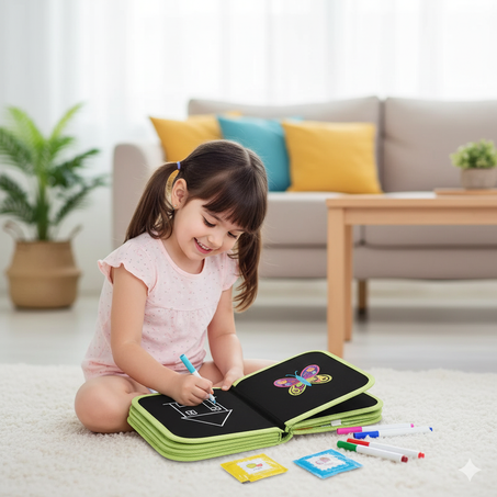 Erasable drawing pad book_ 🎨كتاب الرسم القابل للمسح للأطفال