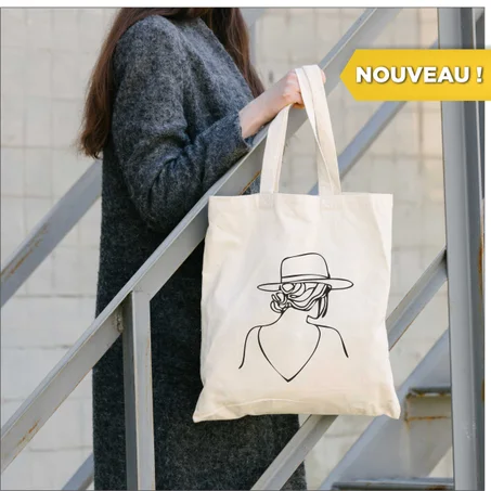 Tote Bag Fille au chapeau  كيس تسوق  الفتات ذات القبعة
