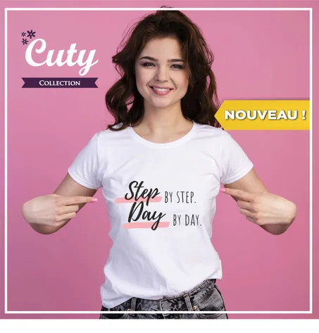 T-shirt STEP BY STEP , DAY BY DAY